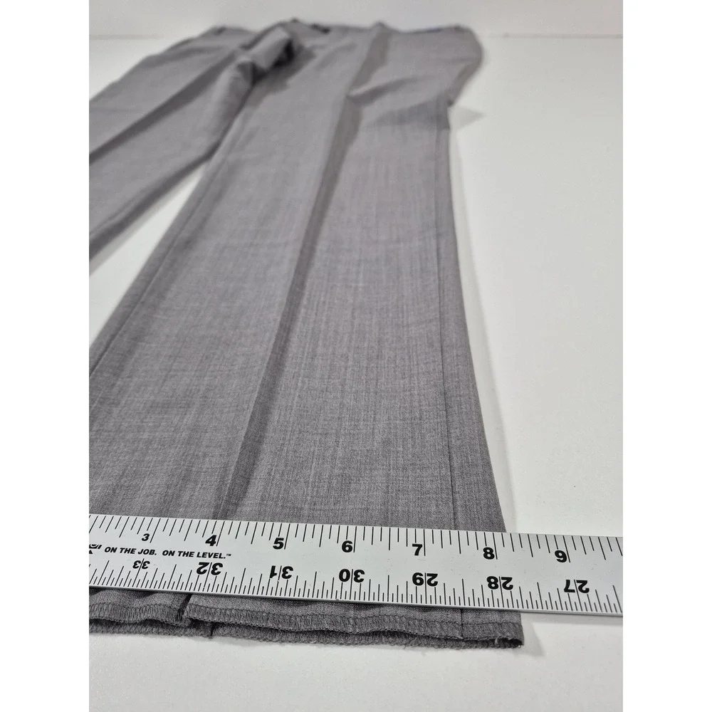 Giles & Jasper Dress Pants Mens 44x36 Gray Wool Stretch Flat Front Unhemmed NWT